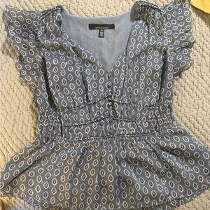White House Black Market Blue/Purple Patterned Top
